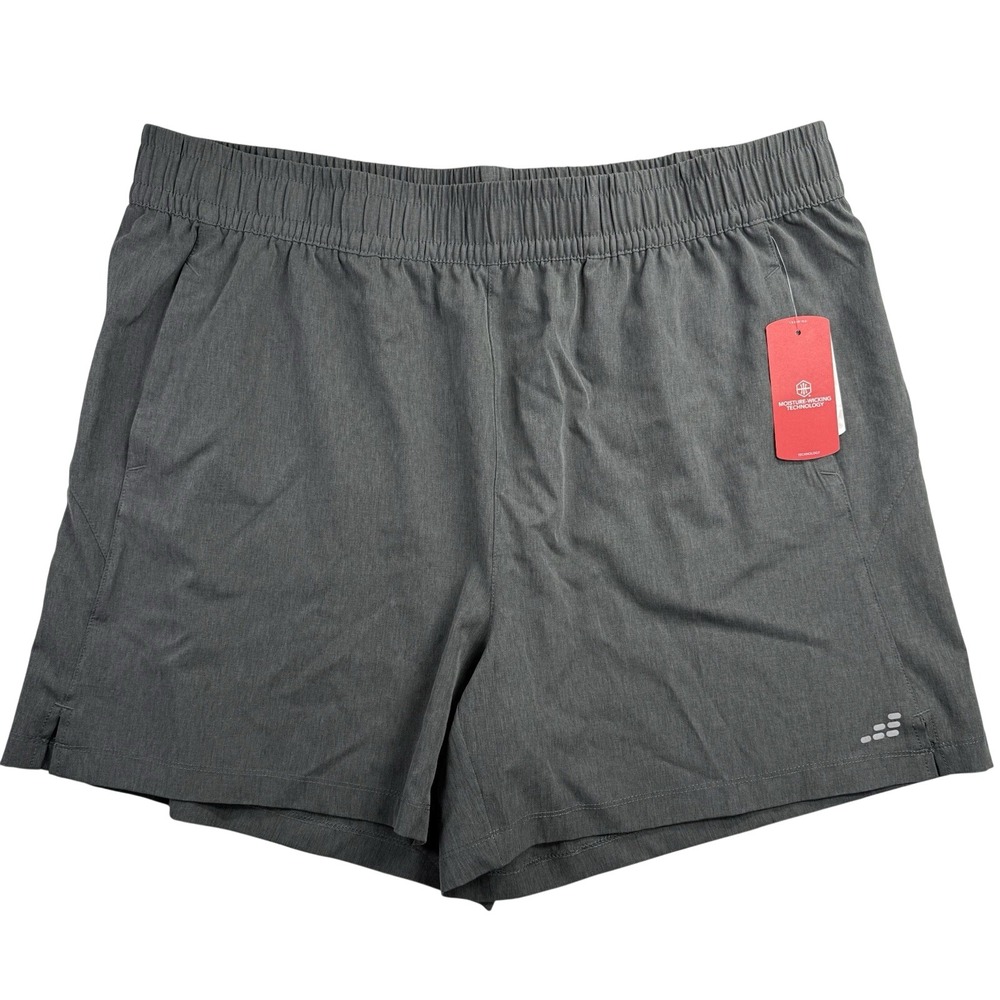 Woven Walking Shorts Women Plus 1X Gray Stretch Athletic Training 5" NWT